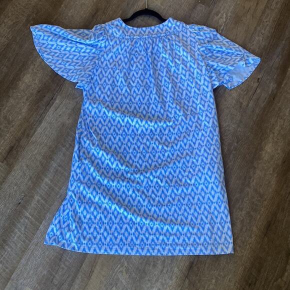 Jude Connally Blue & White Dress Size L (has pockets!) - Picture 7 of 8